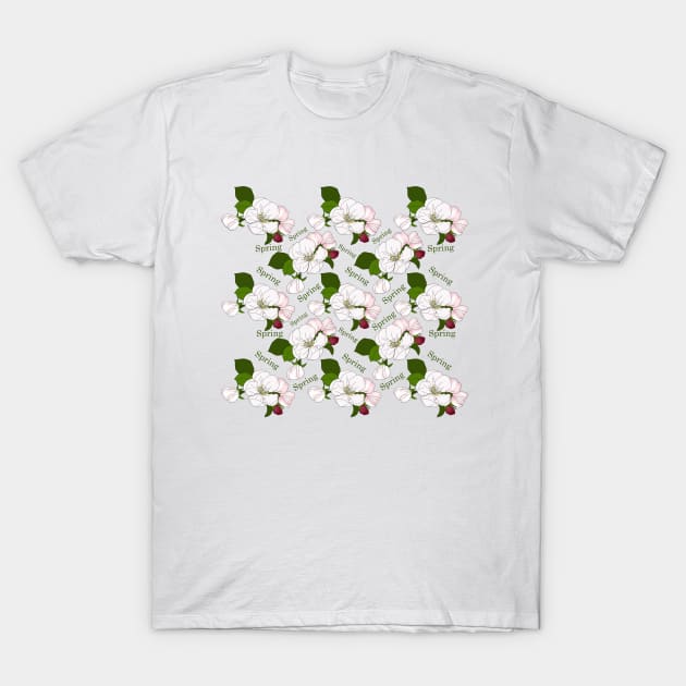 Apple blossom. Spring time for love and romance. T-Shirt by KateQR